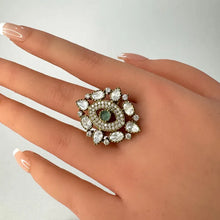 Fine Victorian Moissanite Polki Ring/Adjustable Ring/Indian Ring/Pakistani/Punjabi/Indian Jewelry/Bollywood/Statement ring, Cocktail Ring