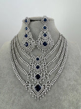 Blue American Diamond necklace/American Diamond/CZ Stones Necklace Set/Elegant/Unique Jewelry/Indian/Pakistani/Bollywood/Indian Wedding