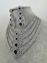 Blue American Diamond necklace/American Diamond/CZ Stones Necklace Set/Elegant/Unique Jewelry/Indian/Pakistani/Bollywood/Indian Wedding