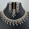 Gold Dual Tone Cz Diamond necklace/Delicate CZ Stones Necklace/Elegant/Unique Jewelry/Indian/Pakistani/Bollywood/Indian Wedding/Bridal