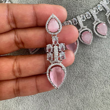 Pink CZ diamond Necklace Jewelry, American Diamond wedding necklace, Cz jewelry,Pakistani, Punjabi wedding jewelry,Prom Jewelry,Gift for her