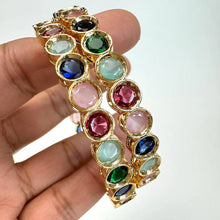 Navratan Cubic Zirconia Classic Bangles With Gold Plating/Bridal bangles/Antique bangles/Multi Stones Banngles\Indian wedding bangles\Gift