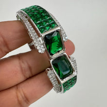 Cz diamond openable bracelet one size fit to sizes 2.4 and 2.6, single broad diamond bangle bracelet, bridesmaid gift