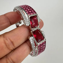 Cz diamond openable bracelet one size fit to sizes 2.4 and 2.6, single broad diamond bangle bracelet, bridesmaid gift