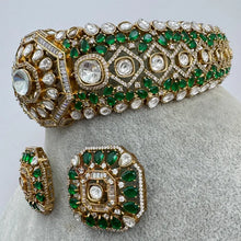 Deepika Padukone inspired Green Victorian Moissanite Choker, Designer Indian Jewelry Sabyasachi Bridal Necklace Bollywood Celebrity