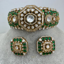 Deepika Padukone inspired Green Victorian Moissanite Choker, Designer Indian Jewelry Sabyasachi Bridal Necklace Bollywood Celebrity