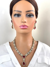 Ruby Red Kundan Necklace Set/ Indian Kundan Set/ Bollywood Jewelry/ Indian jewelry/Pakistani necklace/punjabi necklace/bridal/indian wedding