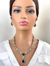 Green Kundan Necklace Set/ Indian Kundan Set/ Bollywood Jewelry/ Indian jewelry/Pakistani necklace/punjabi necklace/bridal/indian wedding