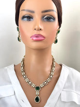 Green Kundan Necklace Set/ Indian Kundan Set/ Bollywood Jewelry/ Indian jewelry/Pakistani necklace/punjabi necklace/bridal/indian wedding