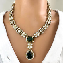 Green Kundan Necklace Set/ Indian Kundan Set/ Bollywood Jewelry/ Indian jewelry/Pakistani necklace/punjabi necklace/bridal/indian wedding