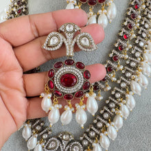 Ruby Premium Quality Victorian Moissanite Polki Kundan Necklace/Statement Long /Semi Precious/Rani Haar/Indian wedding/Bridal Collection