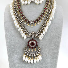 Ruby Premium Quality Victorian Moissanite Polki Kundan Necklace/Statement Long /Semi Precious/Rani Haar/Indian wedding/Bridal Collection