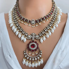 Ruby Premium Quality Victorian Moissanite Polki Kundan Necklace/Statement Long /Semi Precious/Rani Haar/Indian wedding/Bridal Collection