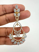 2 Tone Gold American Diamond earrings/Indian Jewelry/Pakistani Jewelry/Indian CZ earrings/AD earrings/Statement earrings/Gift for her