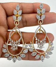 2 Tone Gold American Diamond earrings/Indian Jewelry/Pakistani Jewelry/Indian CZ earrings/AD earrings/Statement earrings/Gift for her