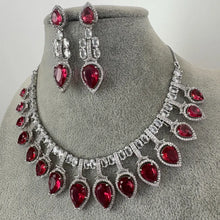 Ruby Silver CZ Diamond necklace/Diamond/CZ Stones Necklace Set/Elegant/Unique Jewelry/Indian/Pakistani/Bollywood/Indian Wedding/Bridal