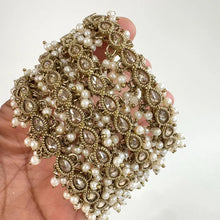 Restocked Bollywood Style Polki Kundan antique finish Pearl Bangles (4pcs) Punjabi Pearl bangles/Bridal bangles/wedding jewelry/pakistani