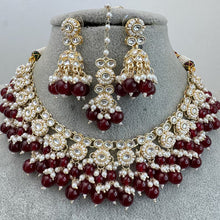 Maroon Red Kundan Necklace/ Kundan Choker/ Bollywood Jewelry/ Indian jewelry/ Pakistani necklace/ punjabi /bridal necklace/indian wedding