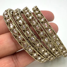 Set of 4 Polki Kundan Bangles/Indian bangles/Punjabi bangles/Pakistani Jewelry/Indian Jewelry/Bridal bangles/Antique bangles/Reverse AD