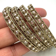 Set of 4 Polki Kundan Bangles/Indian bangles/Punjabi bangles/Pakistani Jewelry/Indian Jewelry/Bridal bangles/Antique bangles/Reverse AD