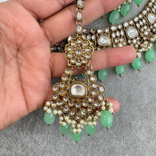 Mint Kundan Necklace Set/ Kundan Choker/ Bollywood Jewelry/ Indian jewelry/ Pakistani necklace/ punjabi/bridal necklace/indian wedding