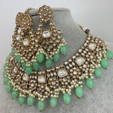 Mint Kundan Necklace Set/ Kundan Choker/ Bollywood Jewelry/ Indian jewelry/ Pakistani necklace/ punjabi/bridal necklace/indian wedding