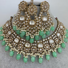 Mint Kundan Necklace Set/ Kundan Choker/ Bollywood Jewelry/ Indian jewelry/ Pakistani necklace/ punjabi/bridal necklace/indian wedding