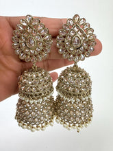 Restocked Antique Polki kundan Jhumka/stone Jhumka/Indian Jewelry/Pakistani Jewelry/Punjabi Jewelry/Statement earring/Bridal earring wedding