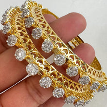 Bridal Dual tone Cz diamond bangles 2pcs/CZ Bangles/Bracelet/Indian Party Bangles/CZ stone bangle/Indian wedding/bridal jewelry