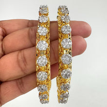 Bridal Dual tone Cz diamond bangles 2pcs/CZ Bangles/Bracelet/Indian Party Bangles/CZ stone bangle/Indian wedding/bridal jewelry