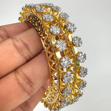 Bridal Dual tone Cz diamond bangles 2pcs/CZ Bangles/Bracelet/Indian Party Bangles/CZ stone bangle/Indian wedding/bridal jewelry