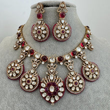 Ruby Moissanite Polki Fusion Necklace, Sabyasachi Necklace, Wedding Necklace, Semi Precious Jewelry, Bollywood Celebrity Necklace, Pakistani