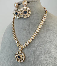 Blue Fine Kundan Indian Necklace, Indian Wedding necklace, fine Kundan jewelry, Pakistani Jewelry, Indian Jewelry, Bridal Jewelry