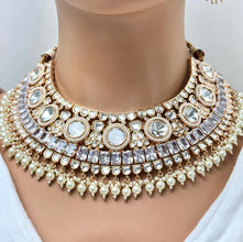 Bridal White Fine Kundan Gold Plated Necklace Set/ Indian Pakistani Wedding Set/Gold fine kundan bridal jewelry/ Bridal jewelry