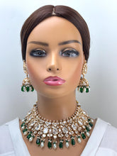 Green Bridal Premium quality gold plated silver foiled Kundan necklace/Tyaani Necklace/Traditional/Kundan Jewelry/Indian Bridal/wedding