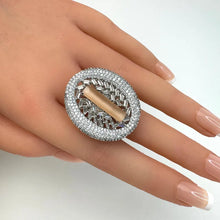 Large American Diamond Ring/Statement Ring/Cocktail Adjustable Ring/Indian Ring/Pakistani Jewelry/Indian/Bollywood Jewelry/Indian Wedding