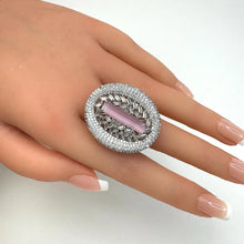 Large American Diamond Ring/Statement Ring/Cocktail Adjustable Ring/Indian Ring/Pakistani Jewelry/Indian/Bollywood Jewelry/Indian Wedding