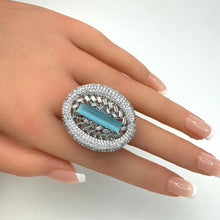Large American Diamond Ring/Statement Ring/Cocktail Adjustable Ring/Indian Ring/Pakistani Jewelry/Indian/Bollywood Jewelry/Indian Wedding