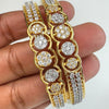 Set of 2 Cz Classic Bangles With 2 Tone Plating /CZ Bangles/Bracelet/Indian Party Bangles/CZ stone bangle/Indian wedding/bridal jewelry 2pcs