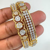 Set of 2 Cz Classic Bangles With 2 Tone Plating /CZ Bangles/Bracelet/Indian Party Bangles/CZ stone bangle/Indian wedding/bridal jewelry 2pcs