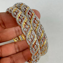 Set of 2 Gold American Diamond bangles/2 Tone CZ Bangles/Bracelet/Indian Party Bangles/CZ stone bangle/Indian wedding/bridal jewelry