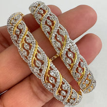 Set of 2 Gold American Diamond bangles/2 Tone CZ Bangles/Bracelet/Indian Party Bangles/CZ stone bangle/Indian wedding/bridal jewelry