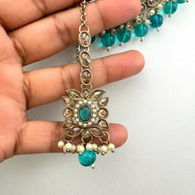 RamaGreen Antique Polki Kundan necklace set/Reverse Ad Necklace/Statement necklace/Indian/Punjabi Necklace/Pakistani Jewelry/Bridal necklace