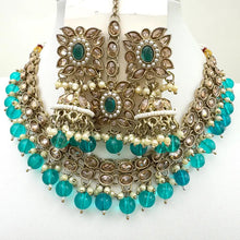 RamaGreen Antique Polki Kundan necklace set/Reverse Ad Necklace/Statement necklace/Indian/Punjabi Necklace/Pakistani Jewelry/Bridal necklace