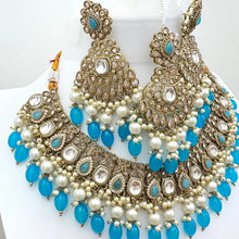 Aqua Blue Antique Polki Kundan Choker Necklace, Kundan Choker, Indian jewelry, Pakistani necklace, Punjabi , bridal,Indian wedding
