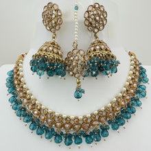 Green Antique Polki Kundan necklace set/Reverse Ad Necklace/Statement necklace/Indian/Punjabi Necklace/Pakistani Jewelry/Bridal necklace/