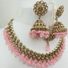 Pink Antique Polki Kundan necklace/Reverse Ad Necklace/Statement necklace/Indian/Punjabi Necklace/Pakistani Jewelry/Bridal necklace