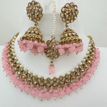 Pink Antique Polki Kundan necklace/Reverse Ad Necklace/Statement necklace/Indian/Punjabi Necklace/Pakistani Jewelry/Bridal necklace