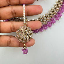 Lavender Antique Polki Kundan necklace/Reverse Ad Necklace/Statement necklace/Indian/Punjabi Necklace/Pakistani Jewelry/Bridal necklace