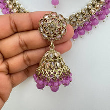 Lavender Antique Polki Kundan necklace/Reverse Ad Necklace/Statement necklace/Indian/Punjabi Necklace/Pakistani Jewelry/Bridal necklace